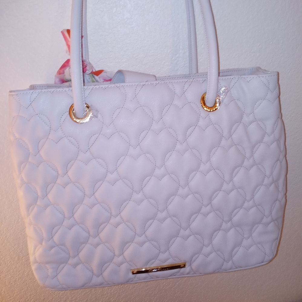 Light Gray Quilted Betsey Johnson Tote NWT